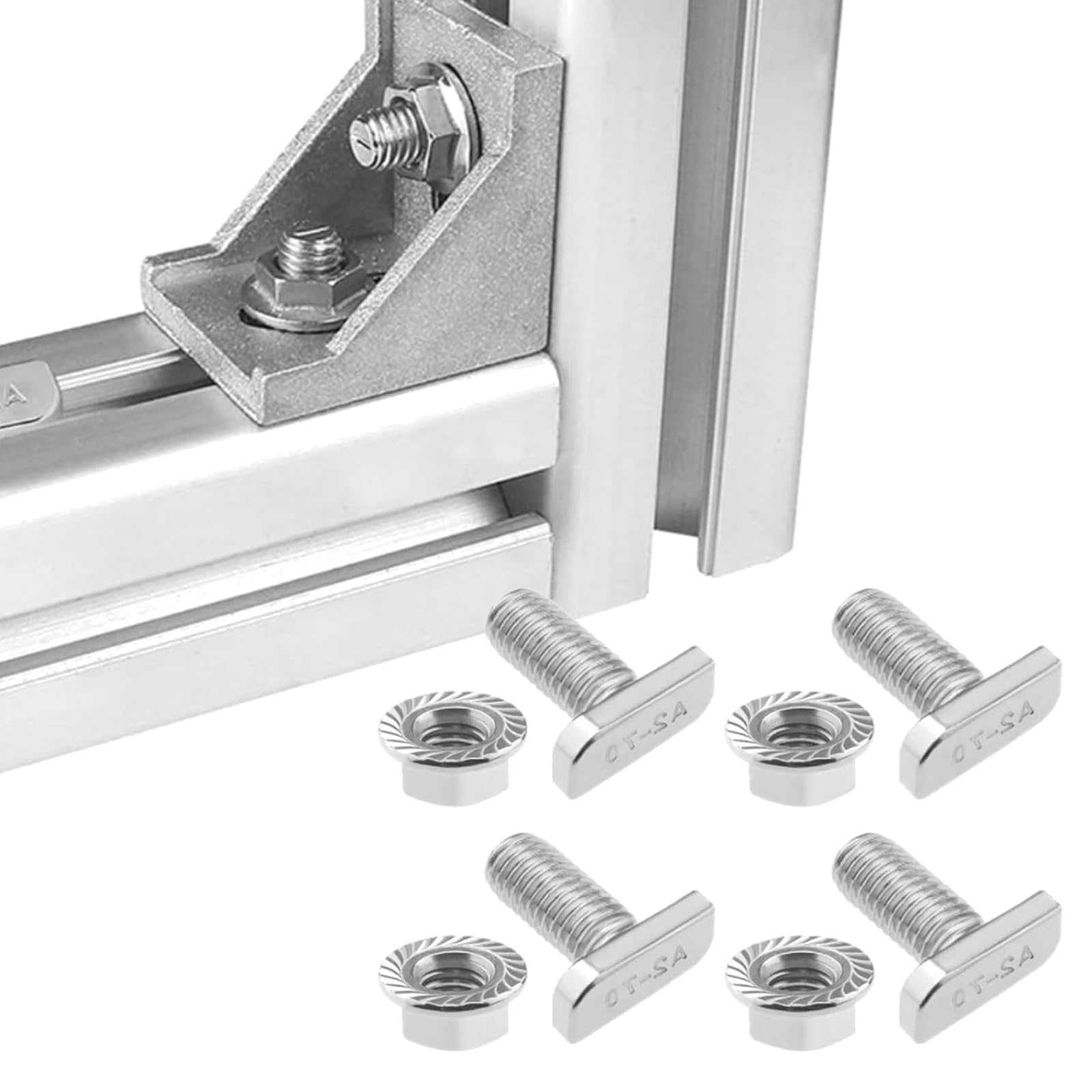 Pack of 6 Hammer Head Screws M8 x 20, Hammer Head Screw M8 Stainless Steel A2-70 with Flange Nuts, Hanger Bolts - Image 3