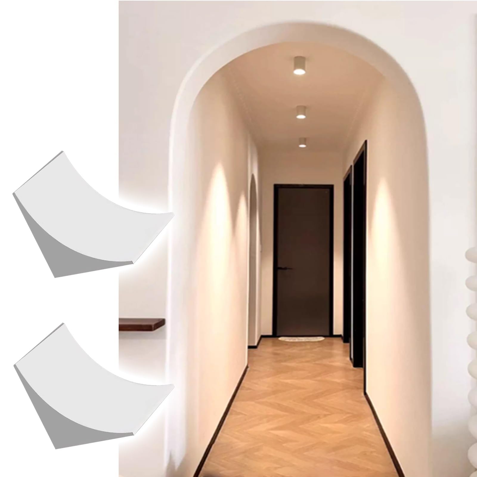 Kit de arco para puerta en espuma EPS ligera y perfiles decorativos para ventanas de pasillo
