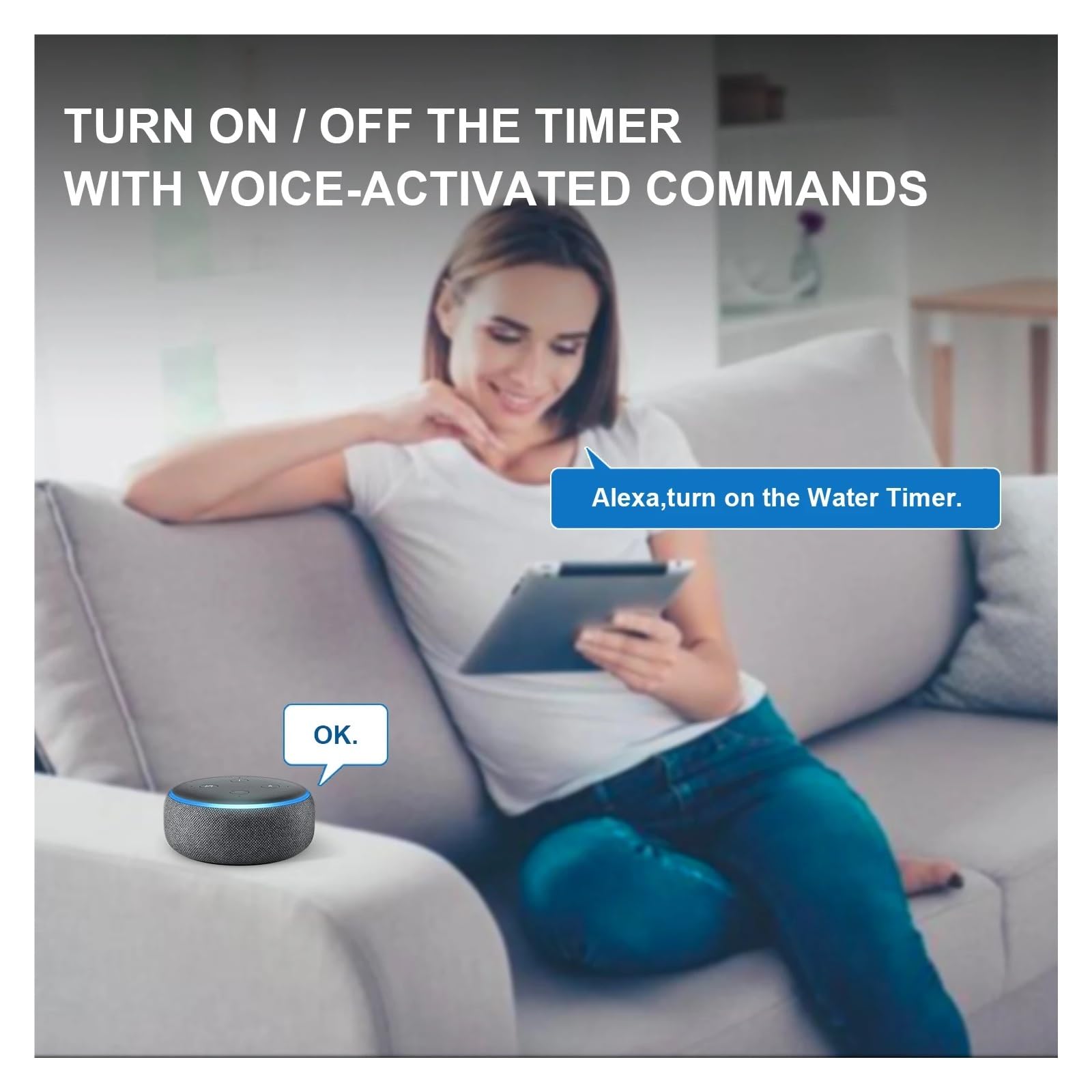 Timer for irrigazione WiFi a 2 zone, programma di ciclo indipendente intelligente, irrigatore for giardino, prato, serra, telecomando mobile(POP3-HCT-626BS)