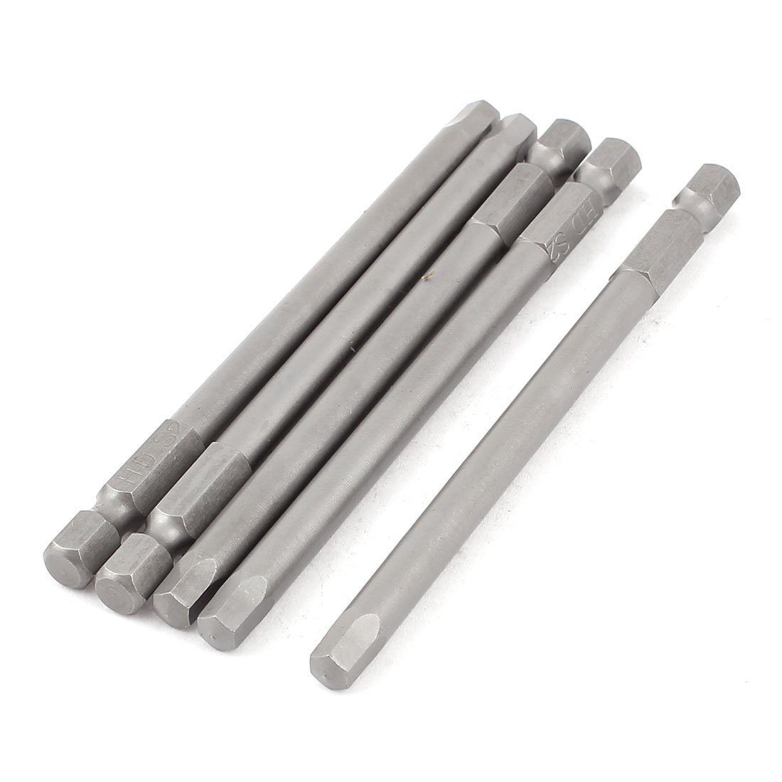 Uxcell Silver/Gray Sourcingmap 1/4 Inch Hex Shank 5Mm Tip 100Mm Magnetic Screwdriver Bits 5Pcs