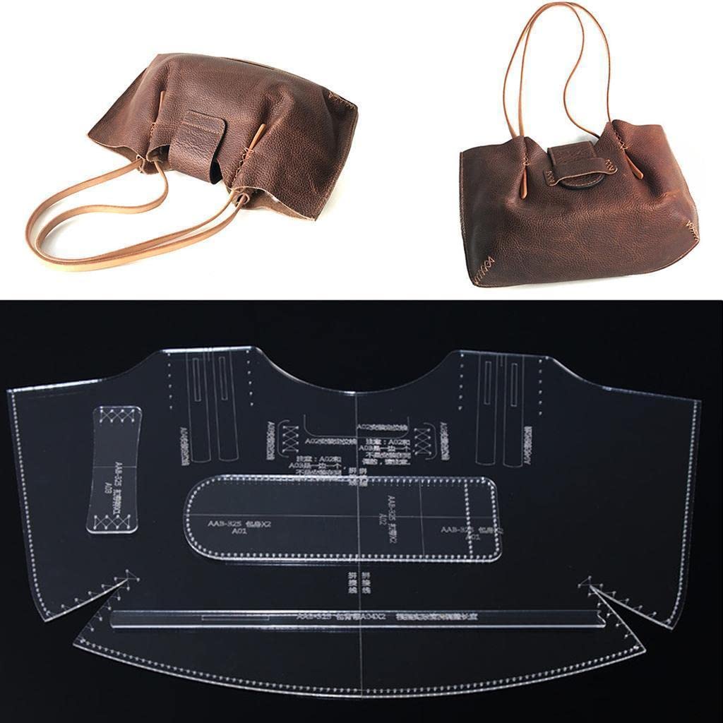 5 plantillas para bolso de hombro, plantilla de cuero acrílico hecho a mano