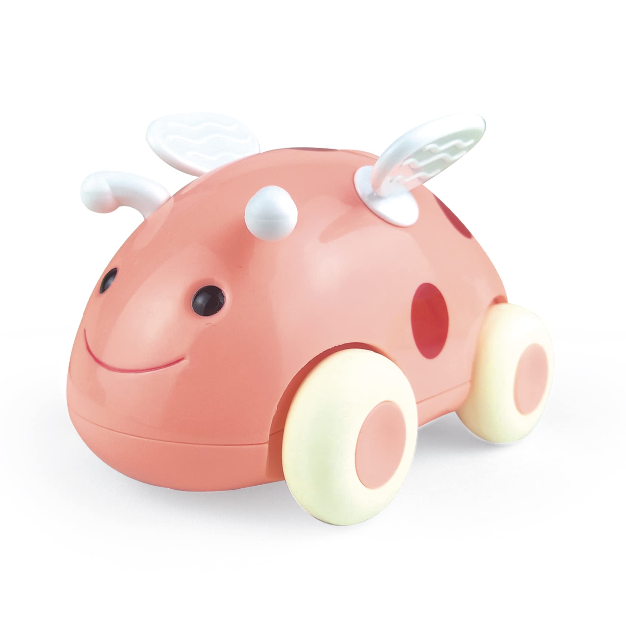 Bumble Buzz Pull back toy with lights and music for 6M+ Baby and Toddlers, Montessori Kids Early Educational Toys Boys and Girls - Ladybird