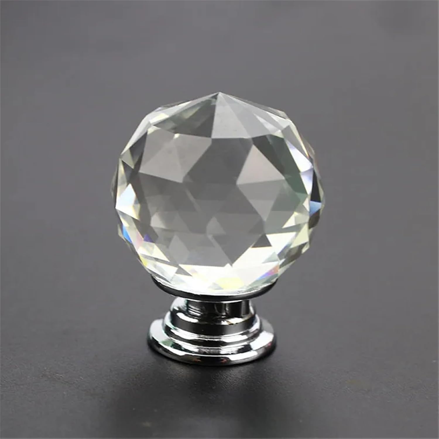 Multiple Color Crystal Glass Handle Cupboard Drawer Pull Kitchen Cabinet Wardrobe Door Handles 2Pcs(Red)
