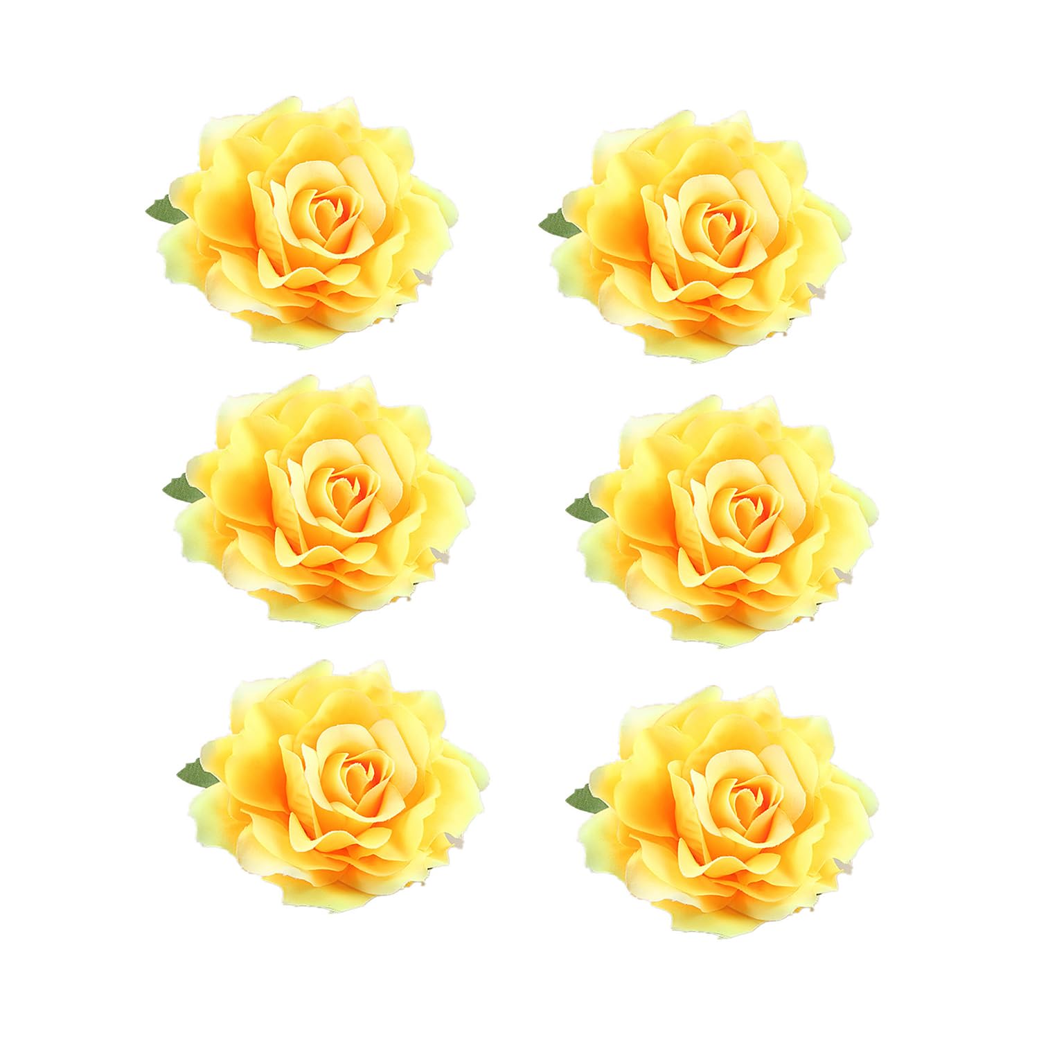 Lofruiin Women's 6Pcs Vintage Elegent Rose Flower Hairpin Hair Clip with Brooch for Party Travel Festivals (Yellow)