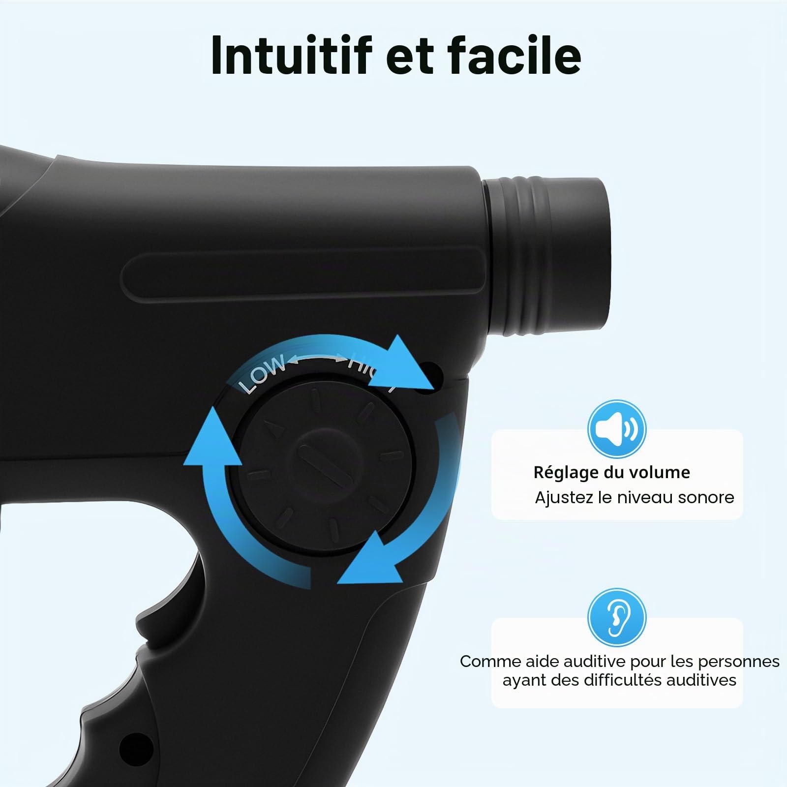 Microphone directionnel - Microphone parabolique - Appareil d'écoute 200 m - Détective - Avec casque, jumelles grossissement 8X - Amplificateur sonore pour observation des oiseaux, enregistrement et
