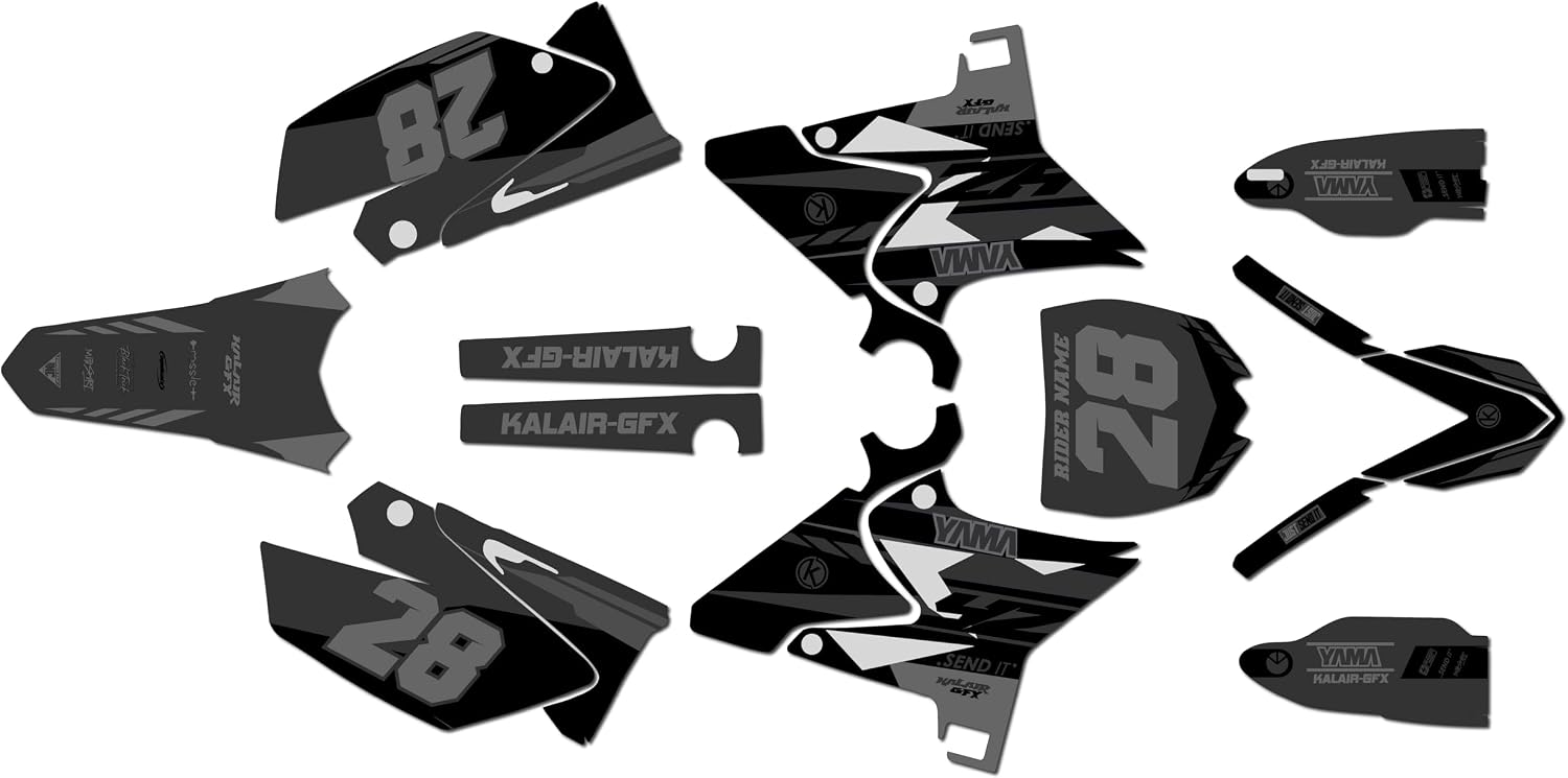 Graphics Kit for Yamaha YZ125 and YZ250 2002-2014 UFO Restyled Plastics FACTORY Series Red 9 Mil - Easy Go - Dirt pit bike motorcycle sticker, dirtbike racing decal motocross no-plastics