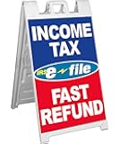 4 Less CO Signicade A-Frame Sign Sidewalk Pavement Sign - Income Tax E-File Fast Refund