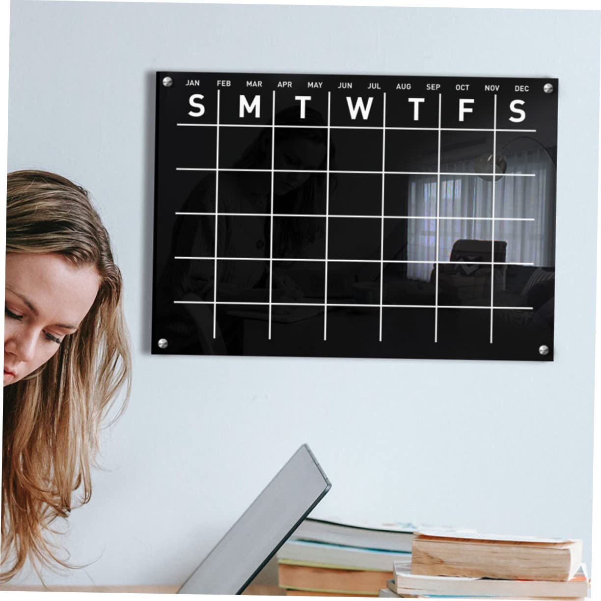 Artibetter Abwischbarer Wochenwandkalender aus Acryl mit Hängender Memotafel Leicht und Chic für Büro und Shop zur Dekorativen Wochenplaner Schreibtafel