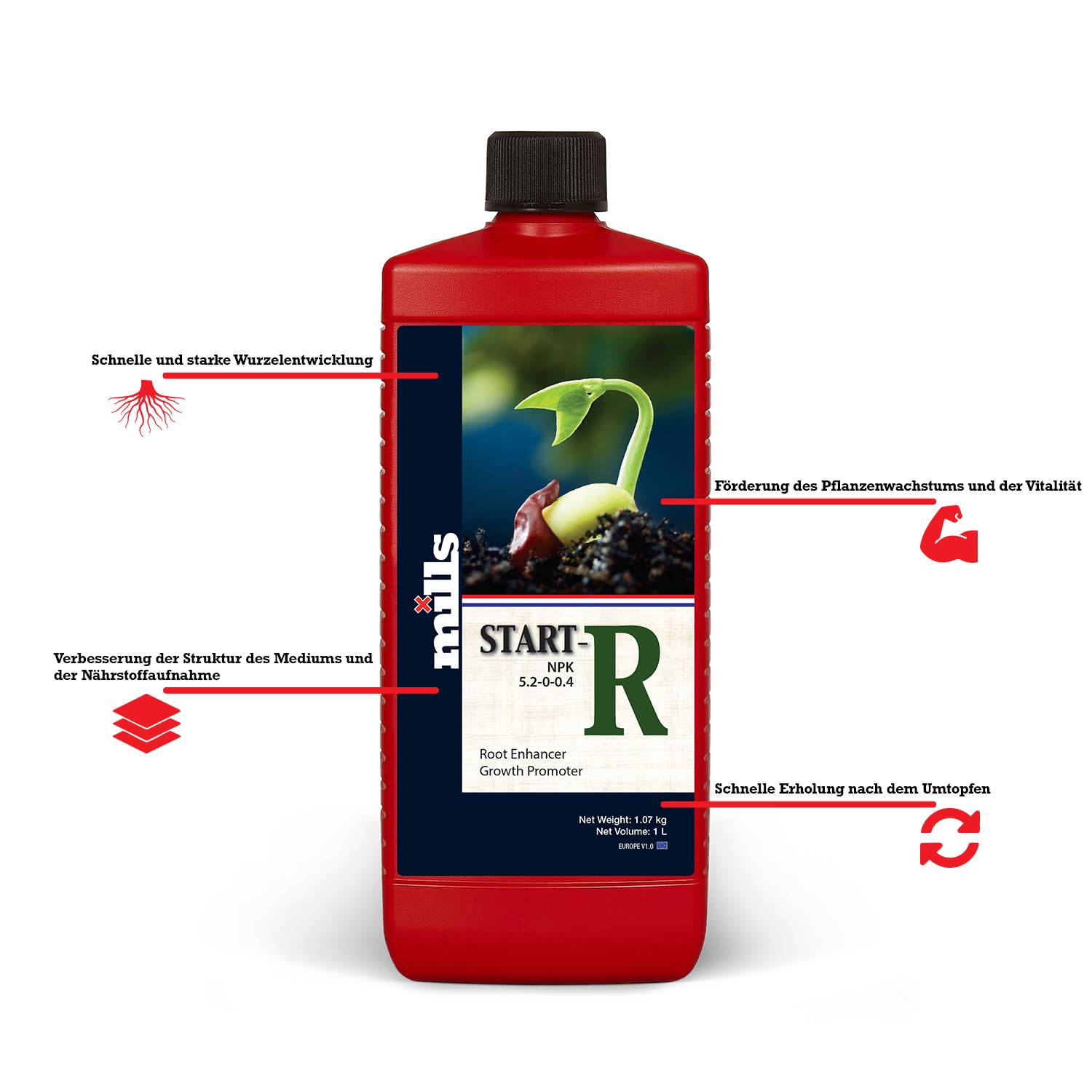 Mills - Start Root Stimulator - Pflanze Dünger für Wurzelentwicklung - 1L