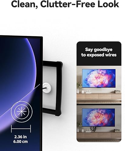Miniatura 5 de VCELINK Kit de gestión de cables en pared, mini agujero blanco de 2.36 pulgadas, ocultador de alambre de bajo voltaje, tipo empuje, paquete de 4