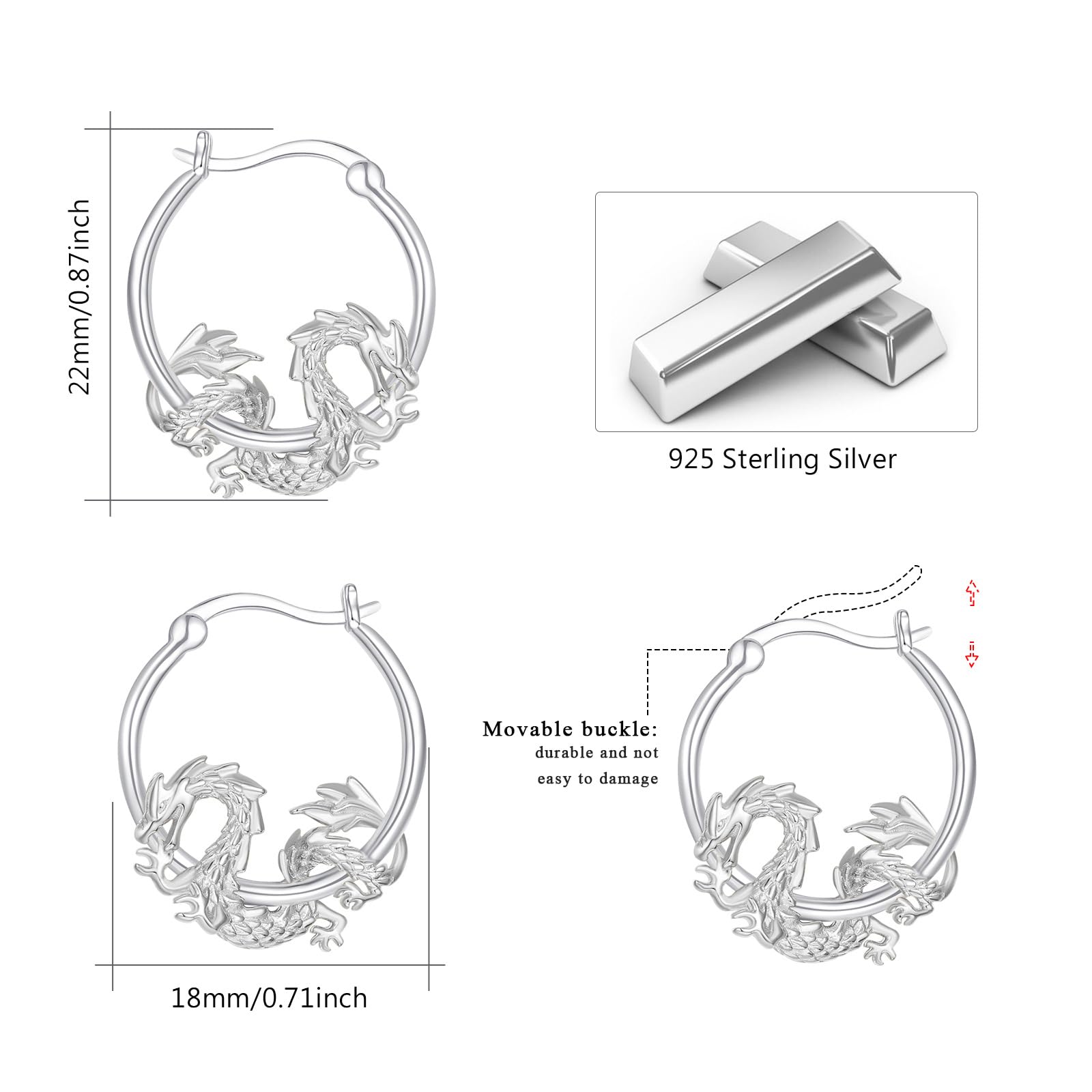 Orecchini a cerchio, da donna, in argento Sterling 925, volpe, coniglio, koala, maiale, huggie, piccoli orecchini a cerchio, gioielli per la festa della mamma, regalo per donne, ragazze e bambini,