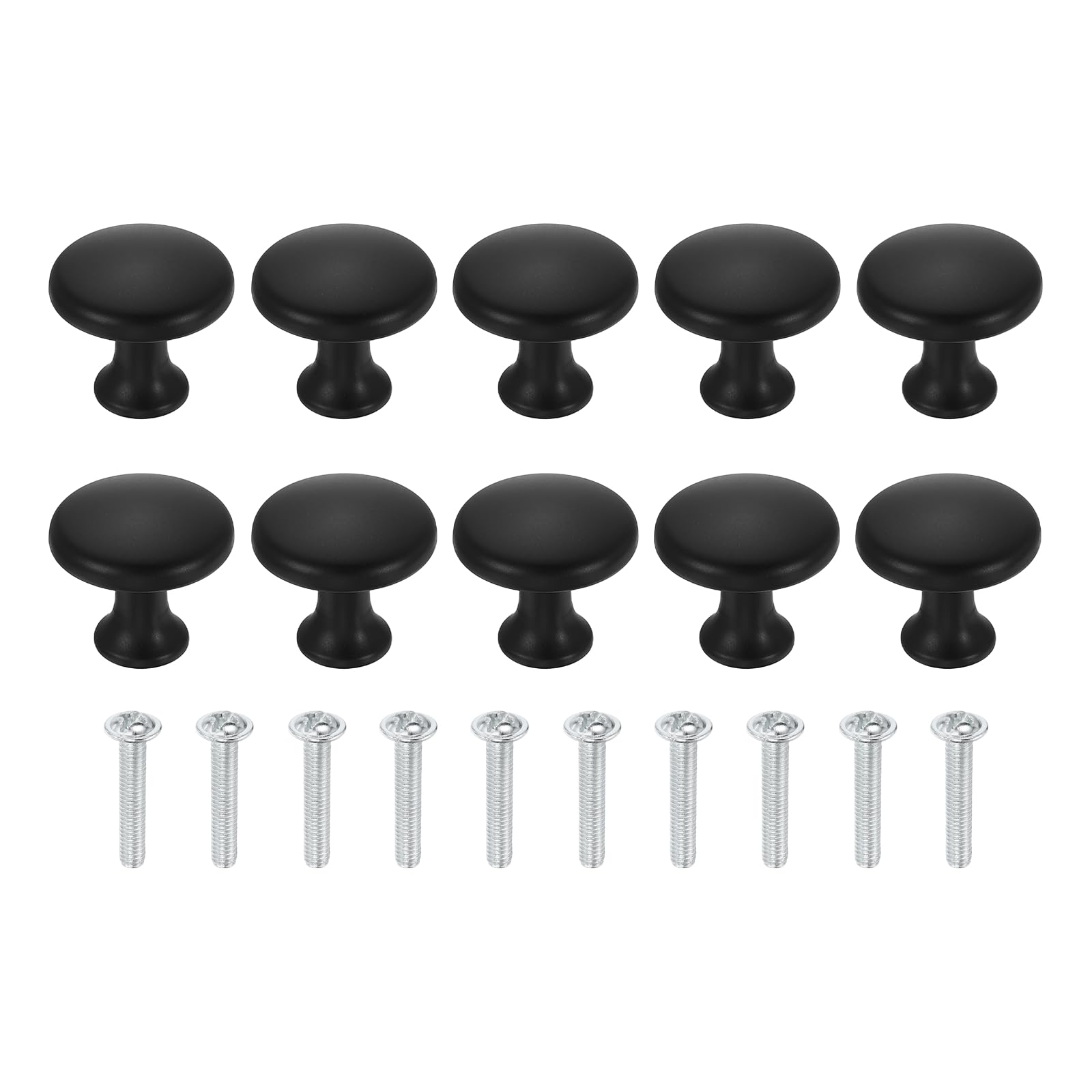sourcing map Cabinet Knobs 15/16" 23mm Dia Drawer Knob Matte Black 10Pcs