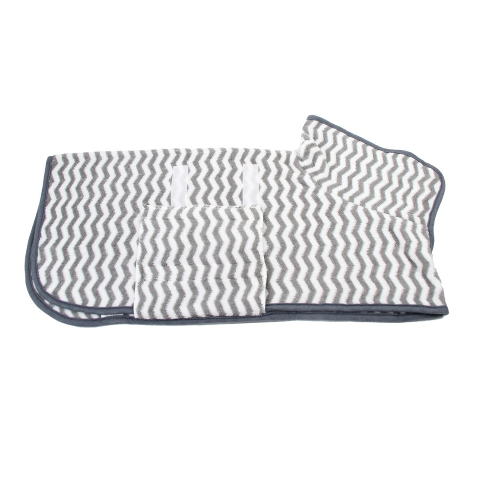 Hixingo Large Dog Drying Coats, Super Absorbent Dog Towel Robe Super Soft Dog Towel Coat Microfiber Pet Dressing Gown for Spaniels, Dachshund, Labrador, Cocker Spaniel (XL,Grey Stripe)