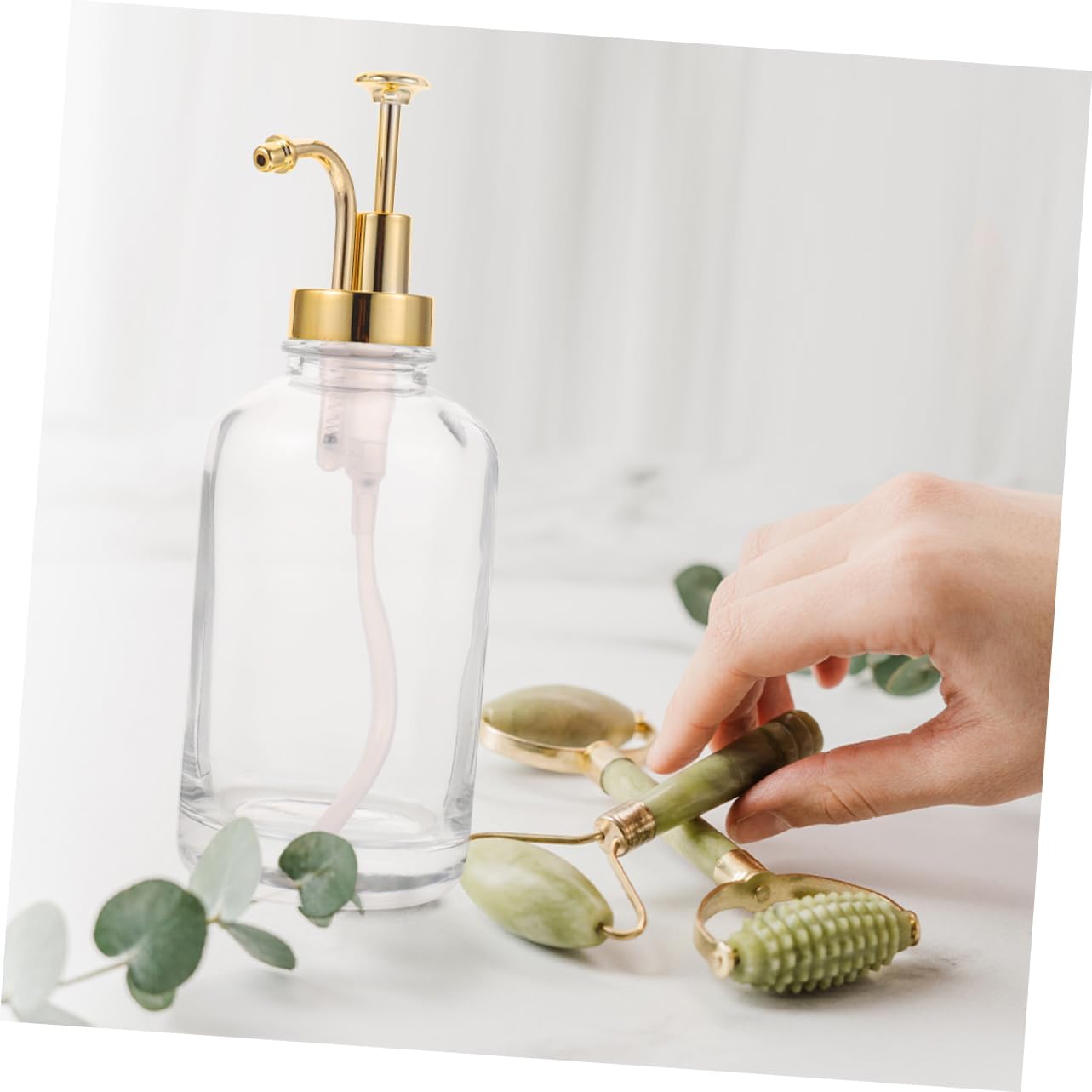 2Pcs Glass Coffee Syrup Dispenser Bottles Transparent Pump Bottles for Syrup Honey and Lotion Multi Use Design for Coffee Bar Kitchen Storage