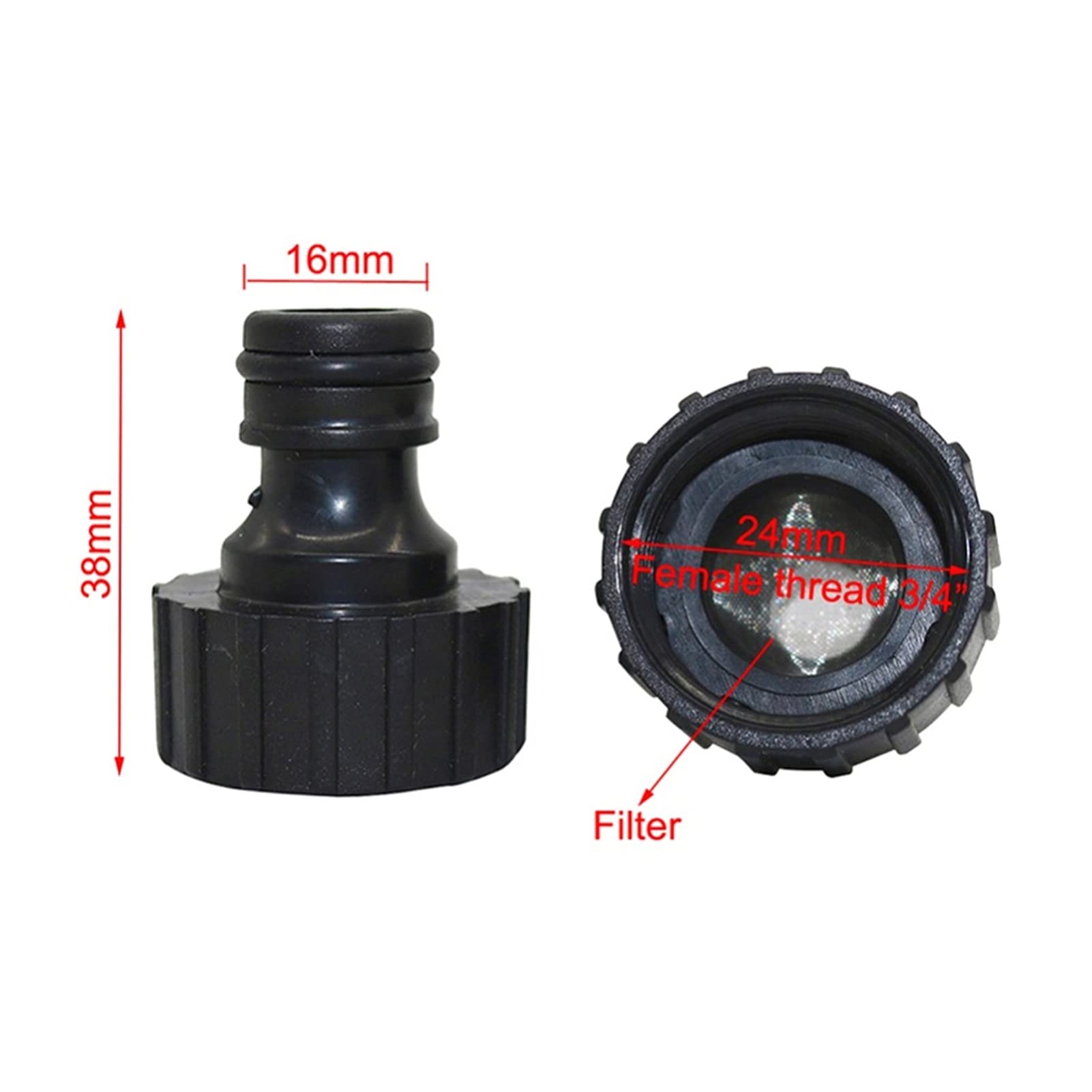 Adaptador de Conector de Manguera Ae para Manguera de Uso General, Acoplamiento Rápido de Grifo Estánde 3/4 de Pulgada, con Filtro, Accesorios para Lavadora, Accesorios para Grifo de Manguera, Accesor
