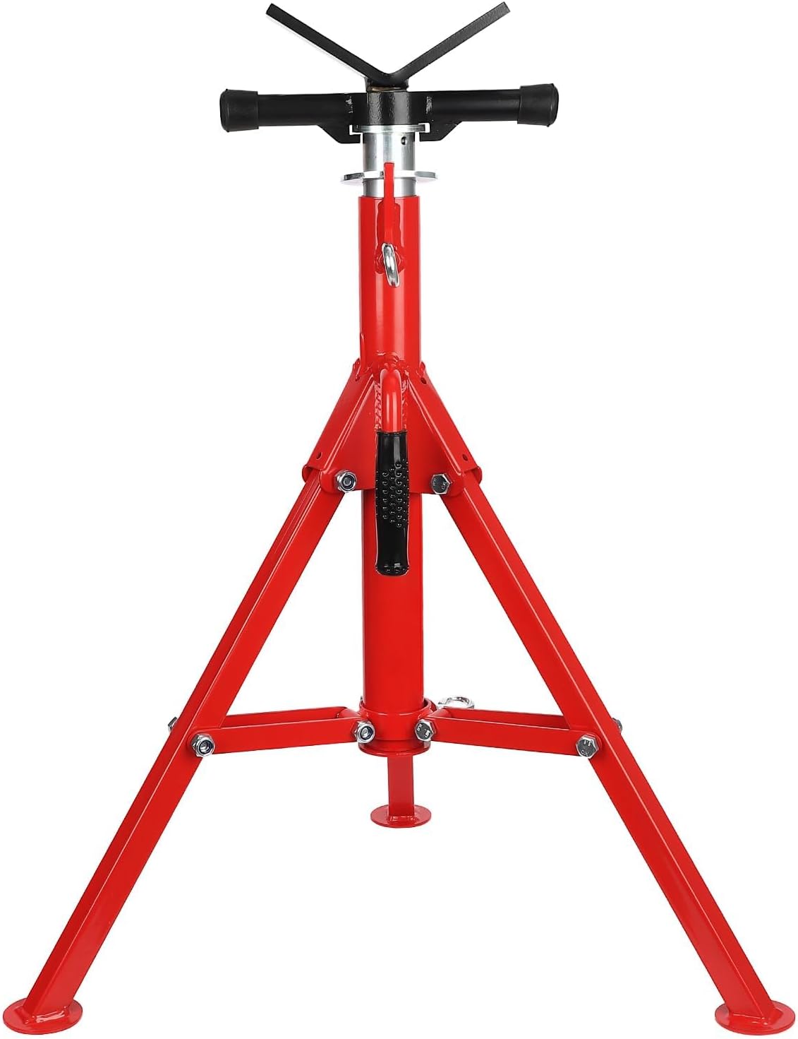 Pipe Jack Stand, Heavy-Duty V Head Stand with Adjustable Height 28-52 inch, Robust 2500LB Capacity Folding Stand for Welding, Automotive & Construction