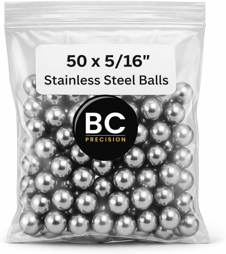 BC Precision 5/16" 440 Stainless Steel Bearing Balls G25, 50 Pack