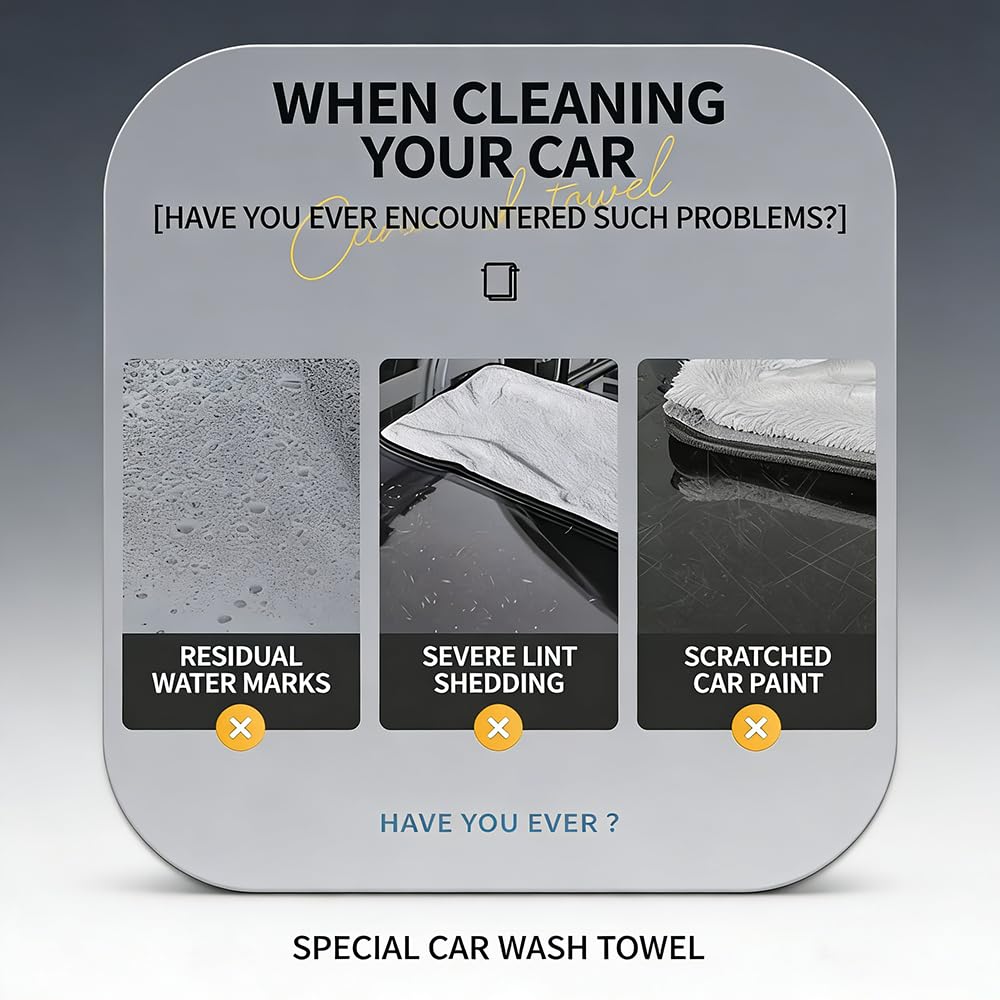 Lumeas Clean Serviette for Shower Car Detailing Kitchen and Window Cleaning Quick-Drying and Reusable Cleaning Towel (2, Gray, 40 * 40cm) — view 8