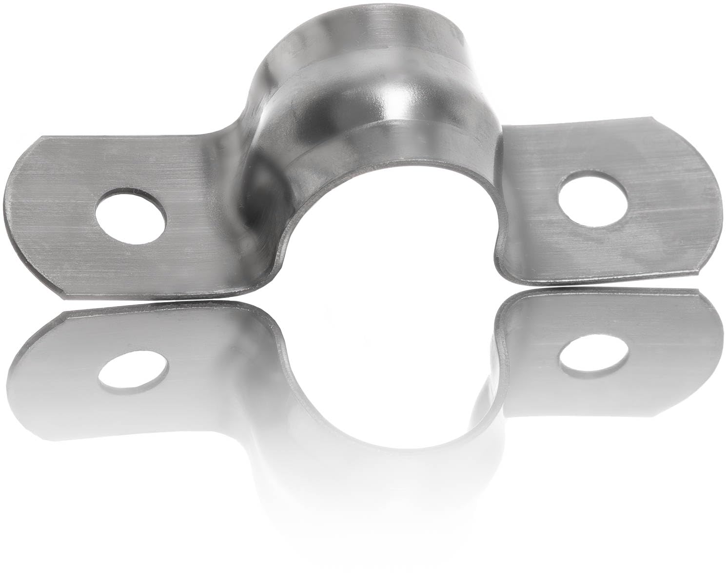 YoiYee 14mm U Shape Pipe Clamp, 304 Stainless Steel Saddle Hose Clip, 2 Holes Tension Strap for Ducting Plumber Securing Gas/Water Pipe/Tube, Pack of 10