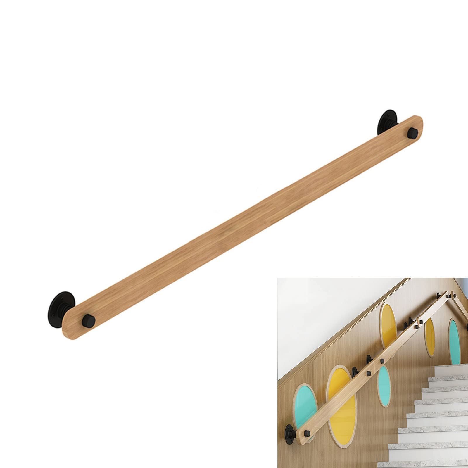 Main courante bois pour mezzanine et sécurisation de couloir