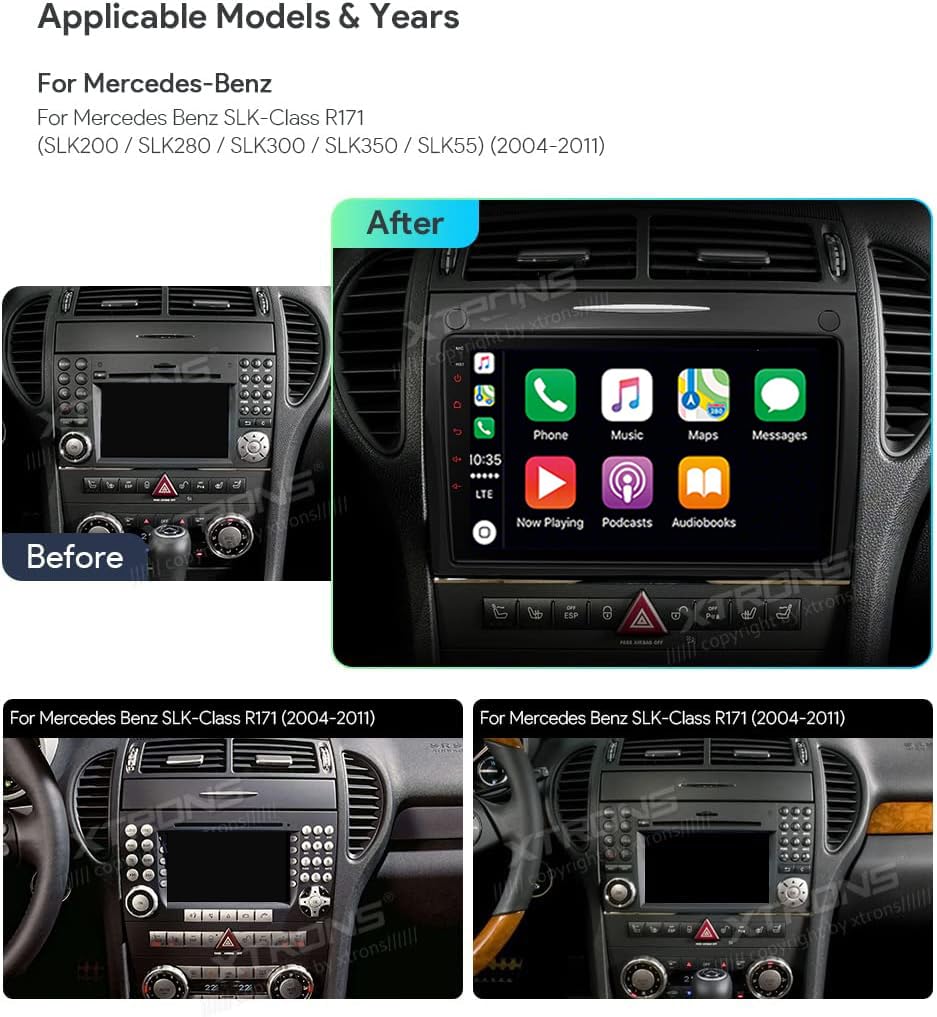 KEC 9" [6G + 128G] Android 16 radio samochodowe do Mercedes Benz SLK klasa R171 2004-2010 z nawigacją Octa Core-[wbudowany CarPlay/Android Auto/DSP/Mirror Link/GPS Navi/360 Camera/Bluetooth 5.0/WiFi