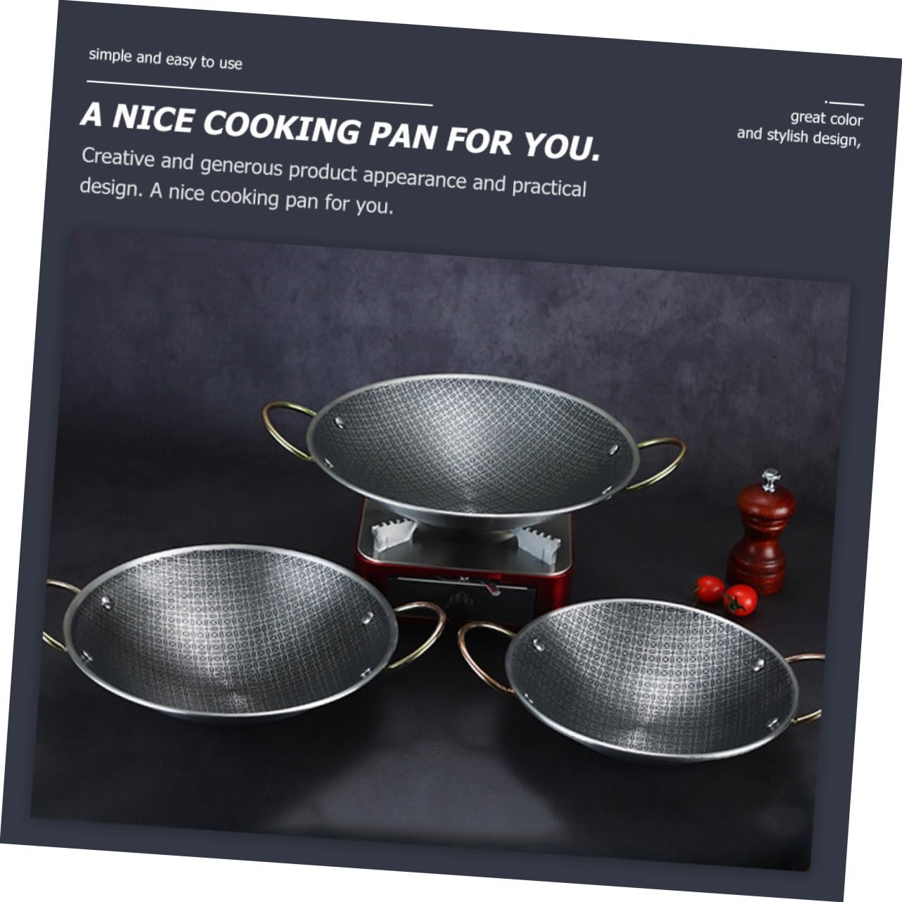 Zerodeko Padella Paella in Acciaio Inox Doppio Manico per Cucina