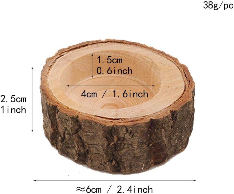 Fityle 10x Wooden Tealight Candle Holder for Wedding Decoration Tree Stump Design - 6x2.5cm : Home & Kitchen