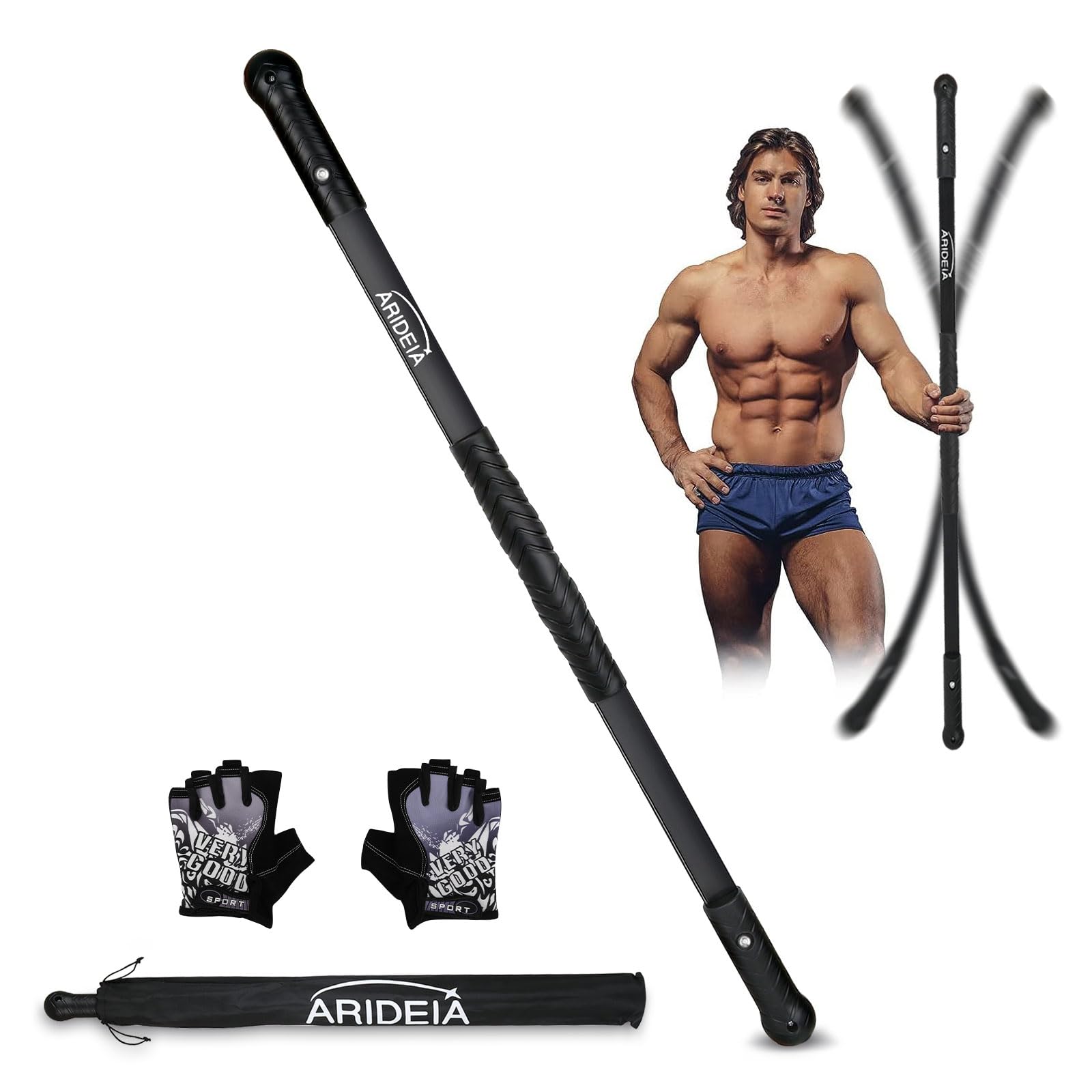 Photo 1 of ***BAR ONLY***body physical therapy,shoulder tube baseball,elastic fitness bar for exercise equipment, high-frequency fitness bar suitable for home fitness. grey