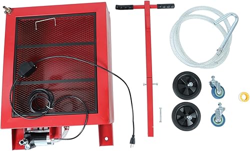 Miniatura 3 de SUPERFASTRACING Bandeja de drenaje de aceite de perfil bajo de 12 galones con bomba de transferencia de combustible de aceite de 110 V para