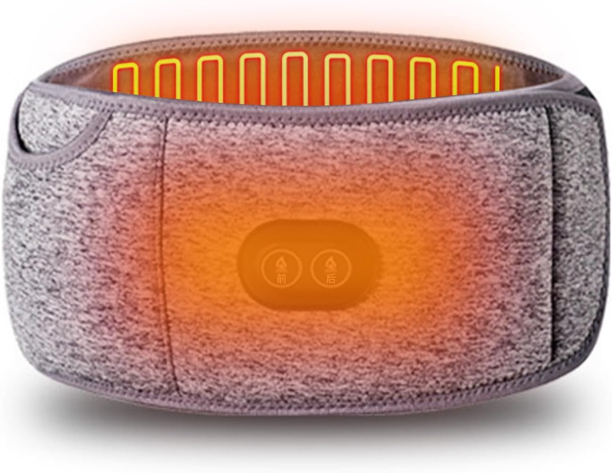 Electric Heating Vibration Belt for Lower Back Pain Relief - 3 Heat Levels & 6 Human-Like Massage Modes, Portable USB-Powered for Period Cramps, Office Workers, and Chronic Pain Recovery