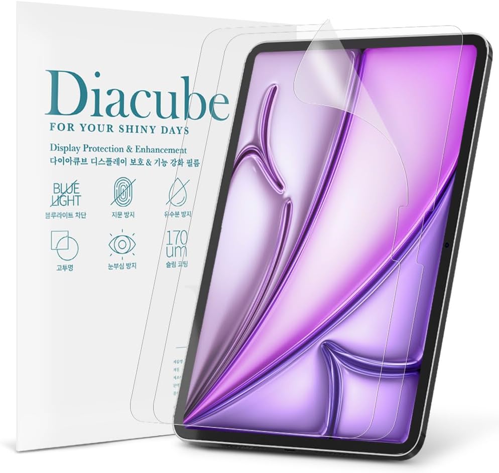 Diacube 2-Pack Anti Glare Screen Protector with Blue Light Filter For iPad Air 13 inch M3 2025 & M2 2024, Anti-Glare Matte PET Film, Anti-Fingerprint, High Touch Sensitivity, Easy Installation - Amazon product rated Grade B