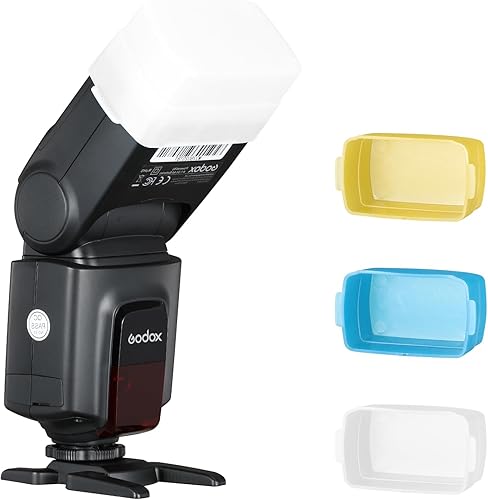 Miniatura 8 de Difusor de flash para Godox TT520 TT520ii TT560 TT560ii Flash Speedlite (paquete de 3 unidades, blanco, azul y amarillo)