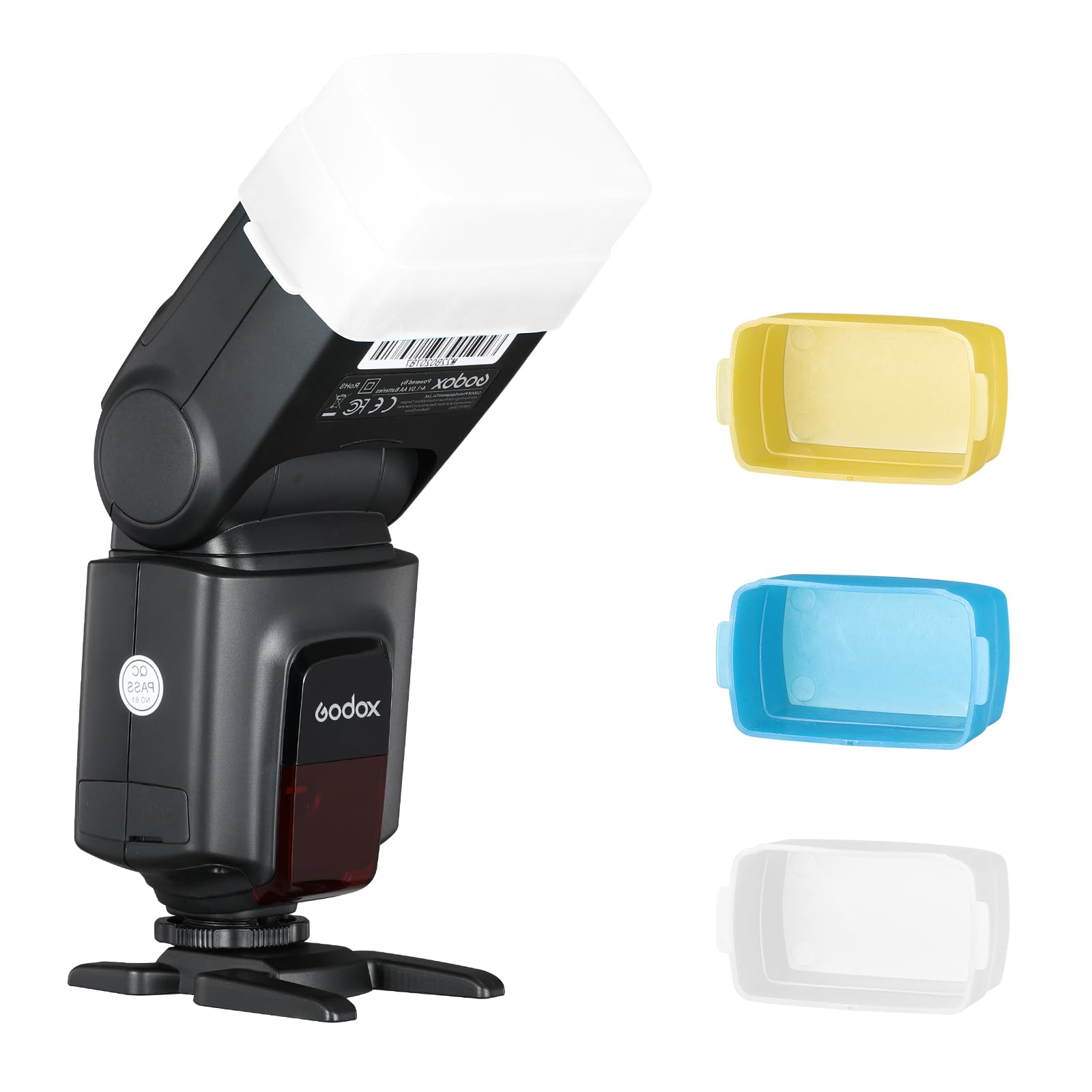 Difusor de flash para Godox TT520 TT560 Flash Speedlite (3 unidades, blanco, azul, amarillo)