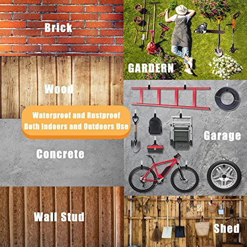 Juformin Heavy Duty Utility Hooks For Garage Storage Utility Hooks Wall Mount,Garage Hooks Heavy Duty,Garage Wall Hooks,Hose Holder,Bike Hooks,Ladder Hooks,Leaf Blower Hanger (2 Small) #TOP6