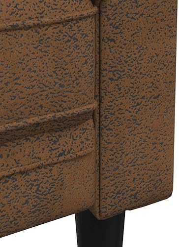 Miniatura 7 de vidaXL Sofá Chesterfield de 3 plazas - Sofá tapizado de tela marrón para sala de estar - Muebles elegantes y cómodos