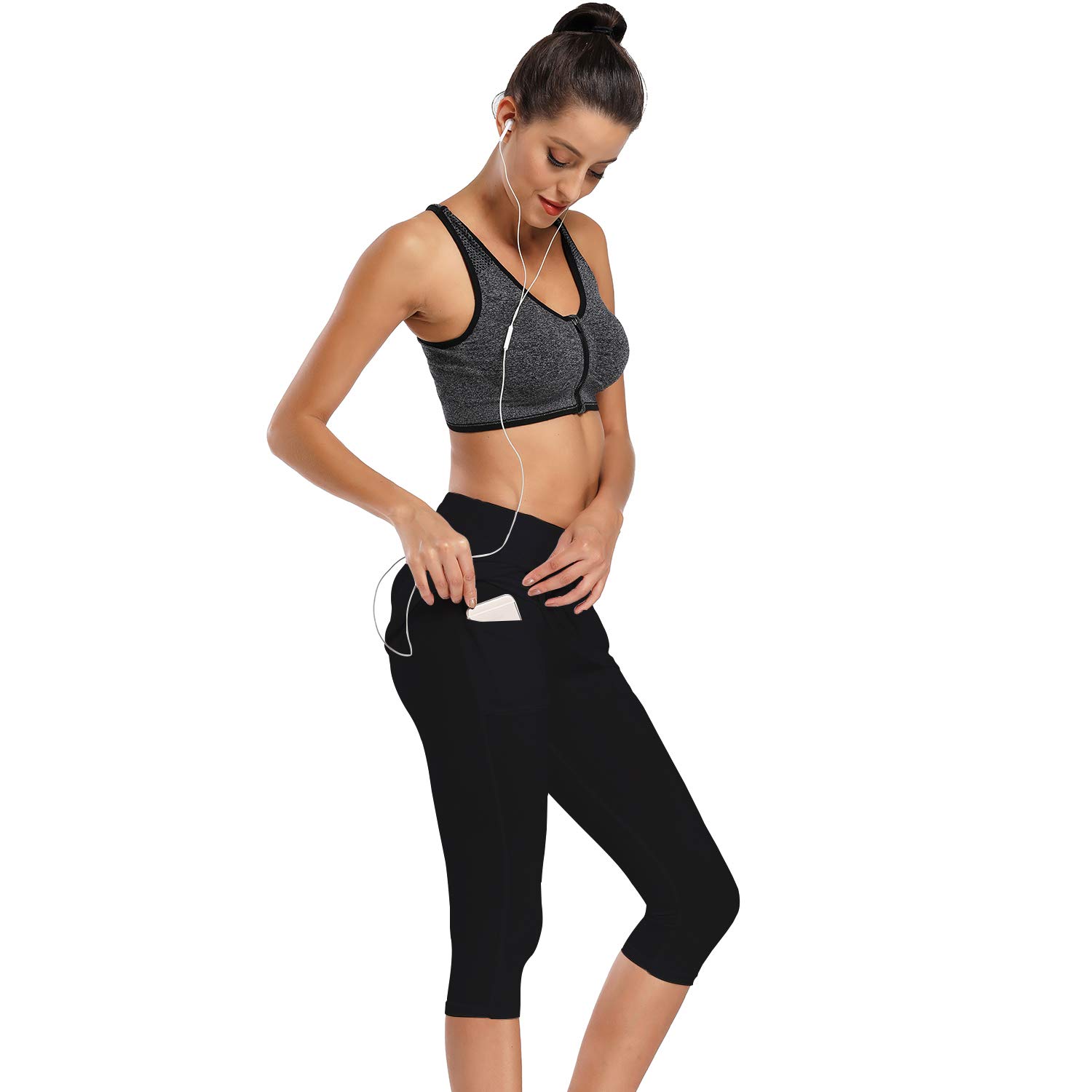 Ibeauti Leggings Capri da donna, UPF 50+, con gonna, per yoga, golf, tennis, con gonna, per corsa, allenamento attivo