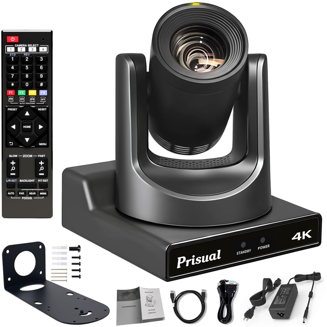 4K PTZ NDI Camera 60fps 20X Optical Zoom AI Auto Tracking with PoE HDMI/SDI/USB/IP Live Streaming,4K PTZ Camera for Church Services,Worship Events,vMix,OBS (Embed Latest Newtek NDI SDK)