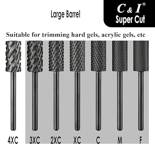 Miniatura 9 de C &amp; I Broca de uñas, edición súper cortada, dientes de lima mejorada, barril grande, lima E profesional para máquina perforadora de uñas eléctrica,