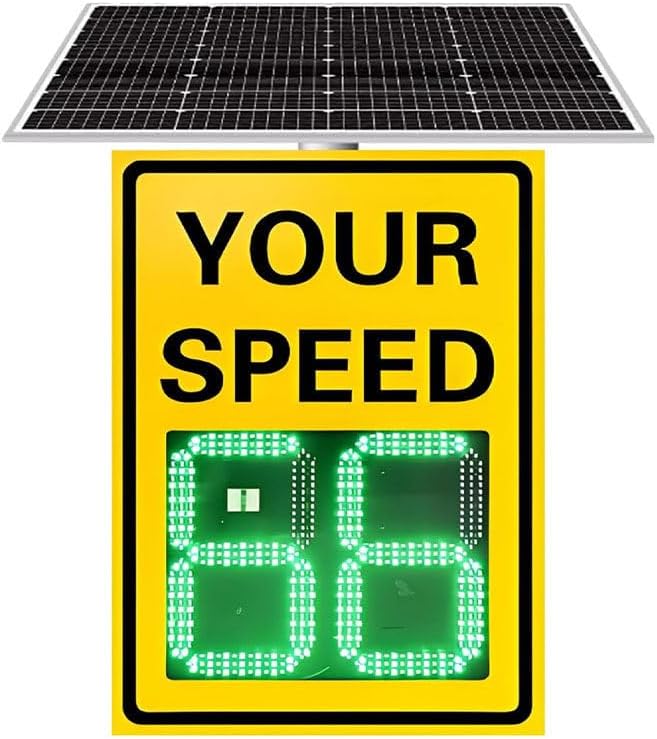 Solar-Powered Digital Speed Limit Radar Sign for Streets & Neighborhoods – Real-Time Speed Detection & Traffic Monitoring Solution
