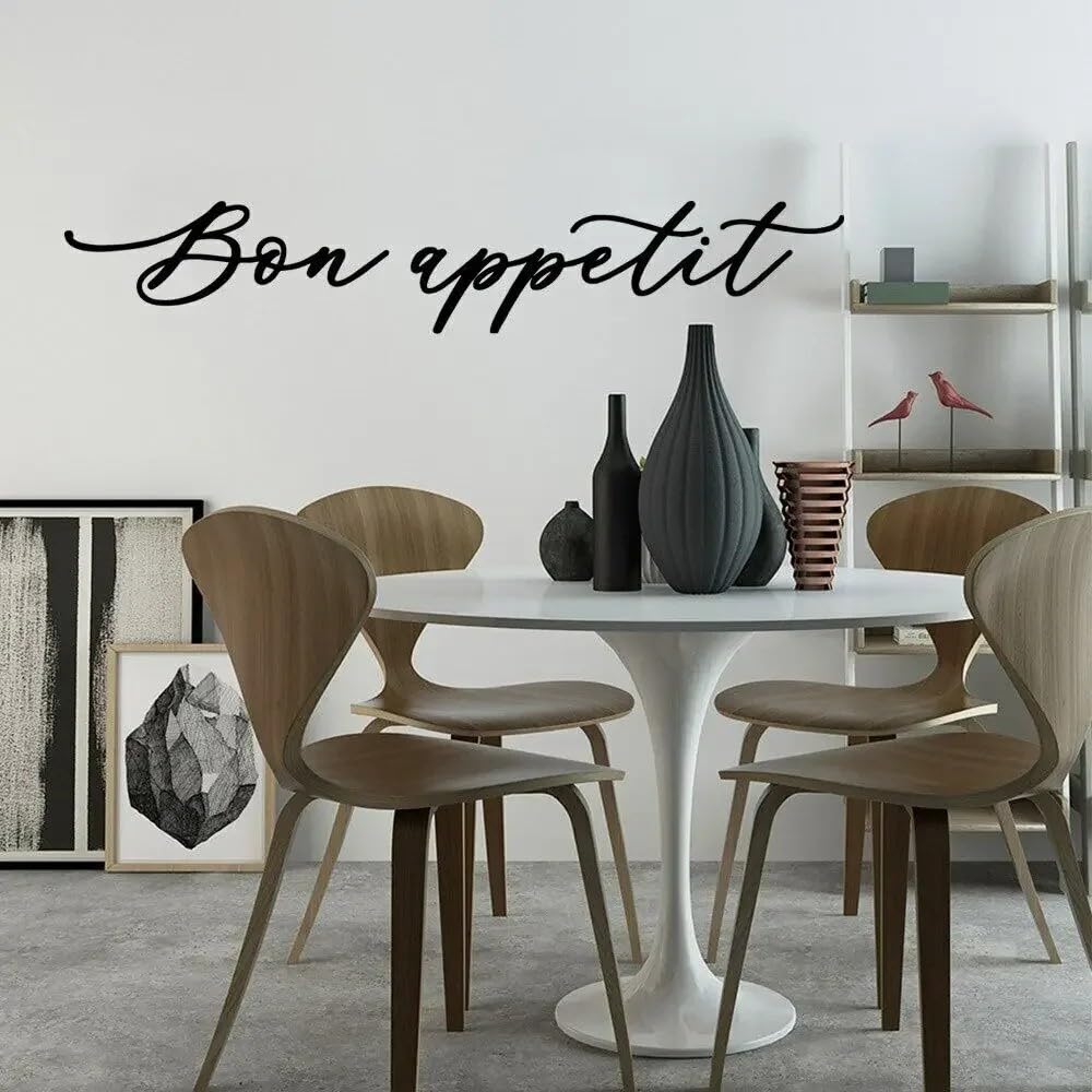 Cartoon Bon Appetit Self Adhesive Vinyl Waterproof Wall Art Decal PVC Wall Decals Wall Decal Home M 42cm X 7cm