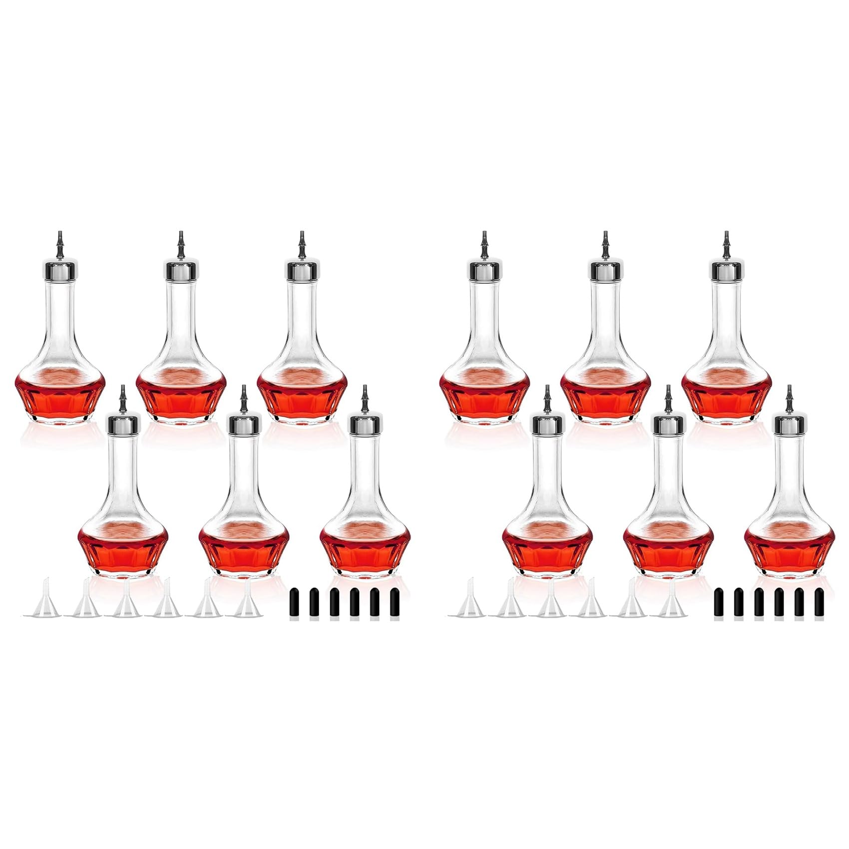 Hndhbfgrt 12 PCS Bitters Bottle Set of 50ml/1.6oz Glass Dash Bottle with Dasher Top, Professional Bar Tool for Making Cocktails