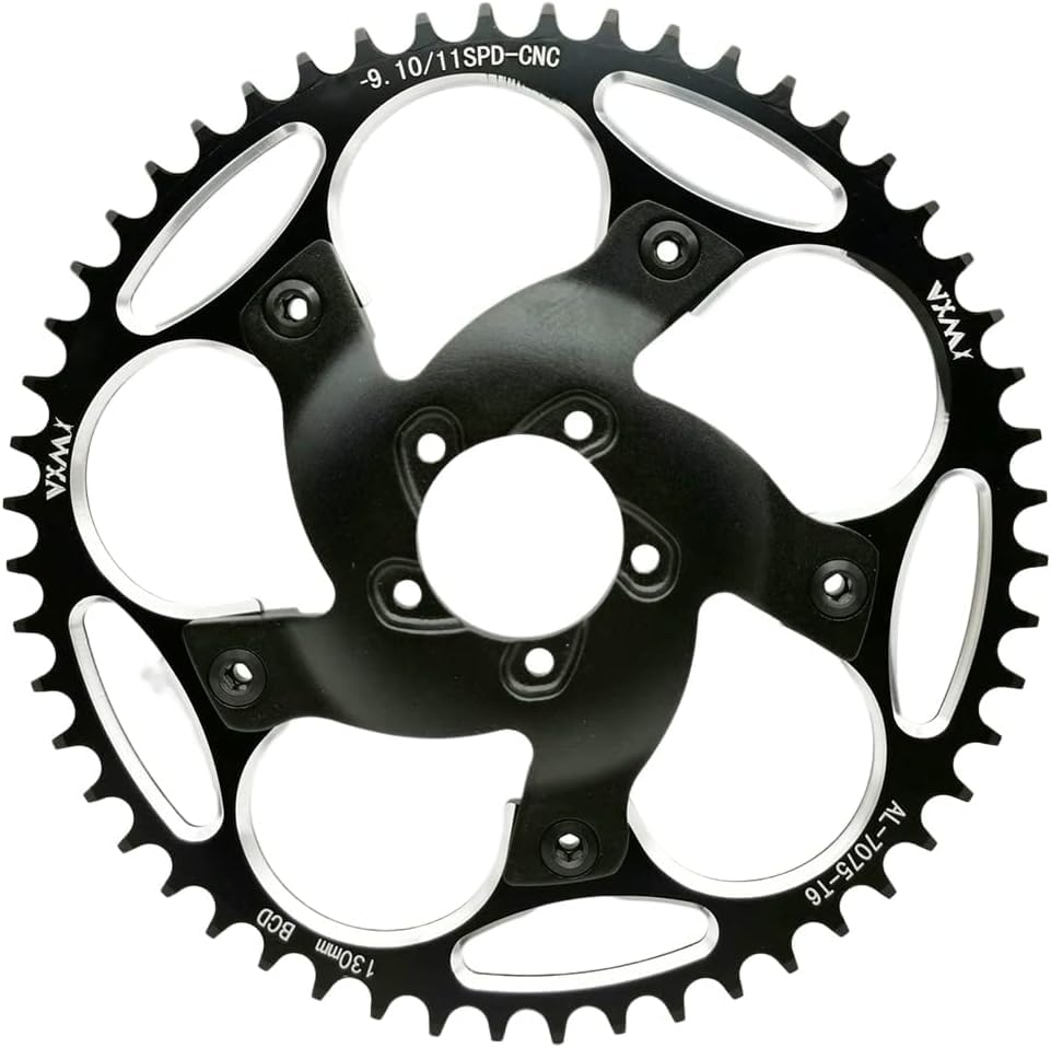 FOR Bafang BBSHD 130BCD Chainring Spider Chain Ring Adapter eBike Motor Kits 39T-50T/52T/54T/56T/60T Chain Wheel Sprocket Crank (black 60T)