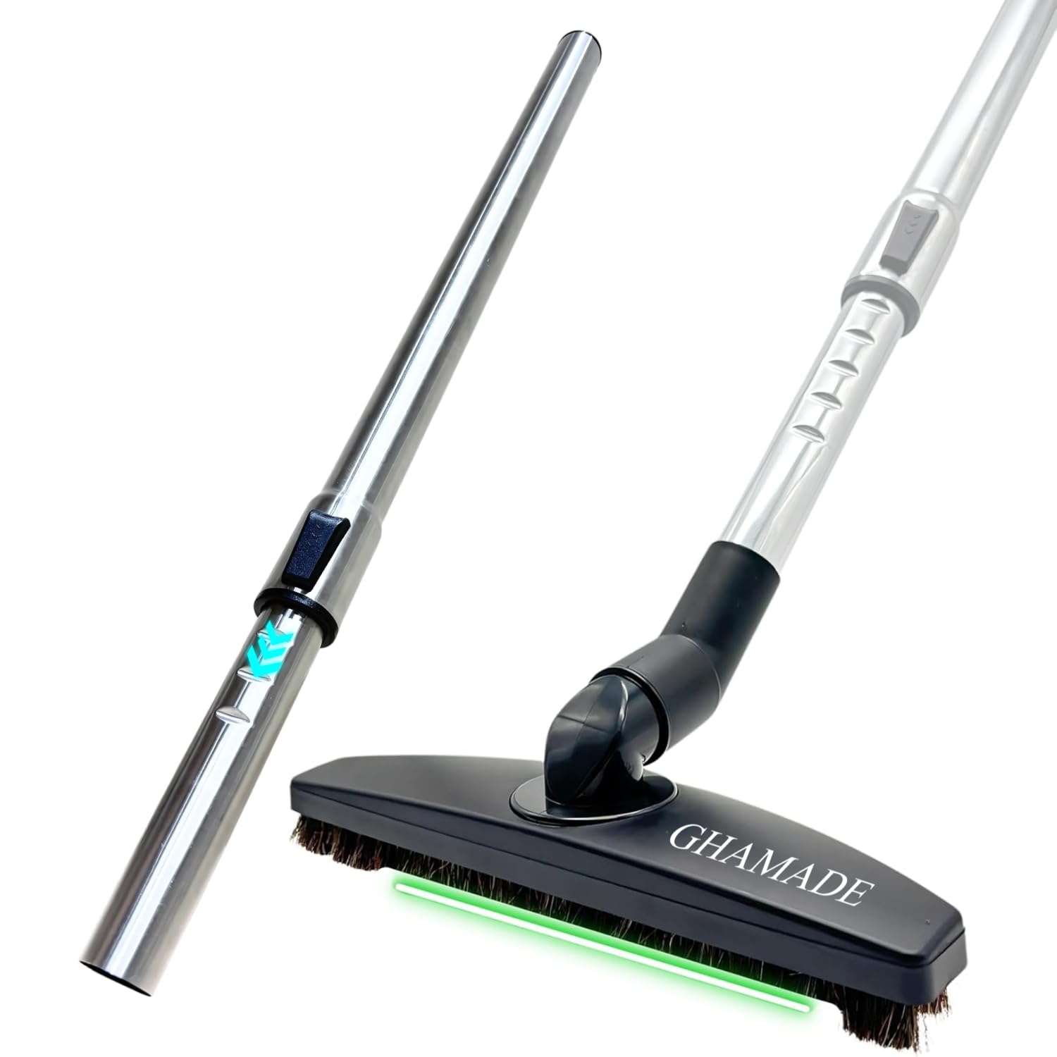 Vacuum Floor Brush & Extension Wand for Vacuum Cleaners with 1 ¼ inch (1.25'') (32mm) Inner Diameter with Horse Hair Soft Bristles - Hardwood Floor