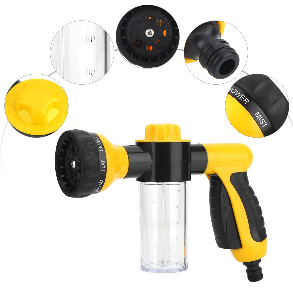 Natrysk Pod Wysokim Ciśnieniem Myjnia Samochodowa, Pistolet na wodę do Samochodu Pistolet do Mycia Samochodu Karcher Snow Foam Lance Snow Foam Foam Water Tool Washer (YELLOW)