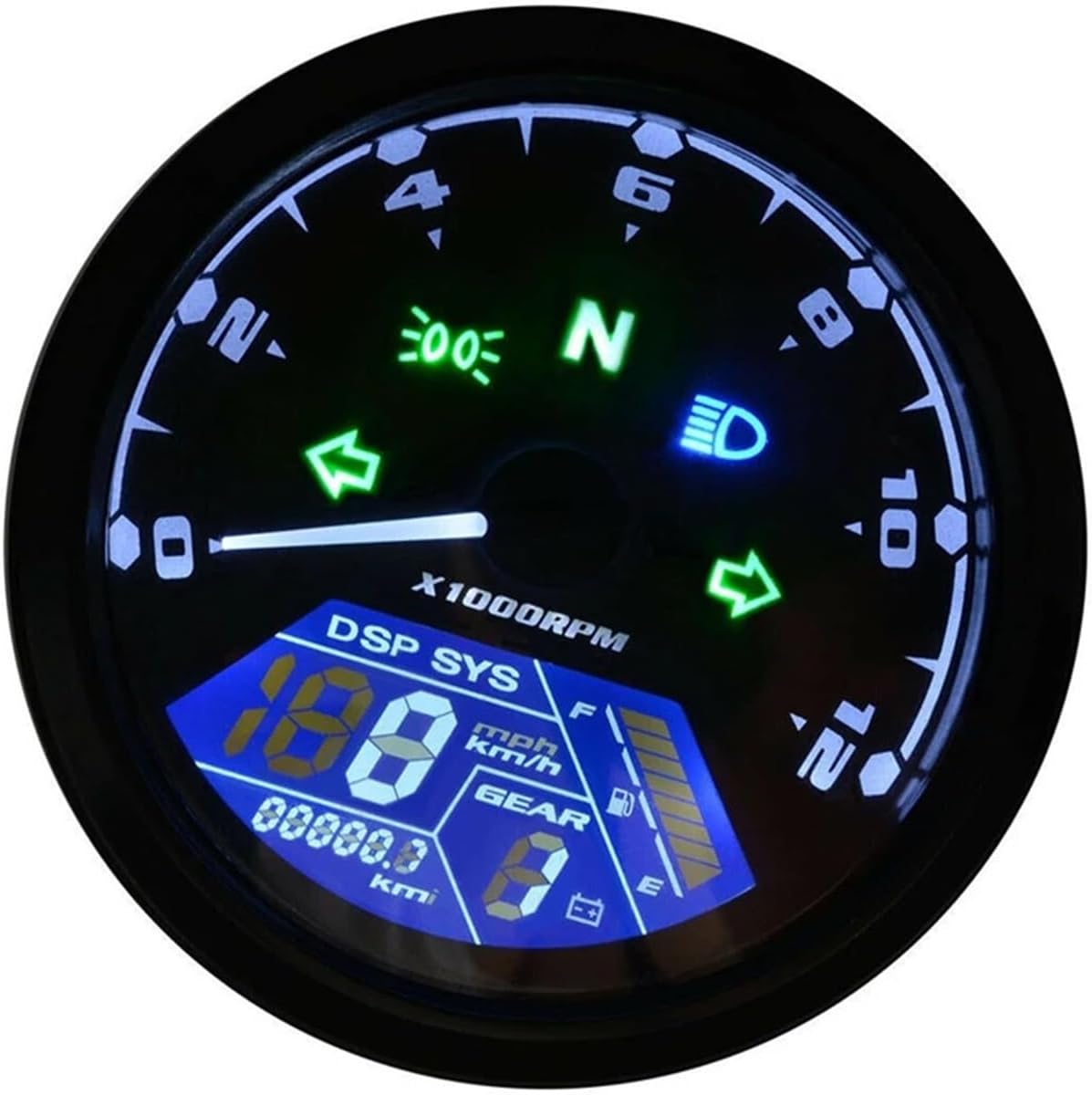 Tachometer Gauge Motorcycle Universal Motorcycle 12000RMP Speedometer Odometer Tachometer 1-4 Cylinders Motorbike Gauge Motorcycle Digital Dash