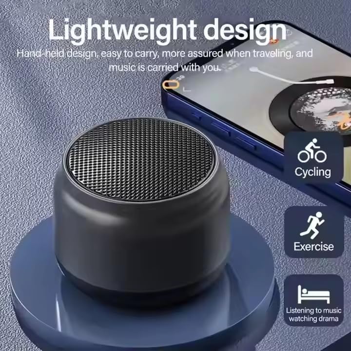 Portable Mini Bluetooth Speaker with TWS Wireless Pairing, FM Radio, AUX Input, Bass Sound, USB-C Charging, Outdoor Use - Image 4