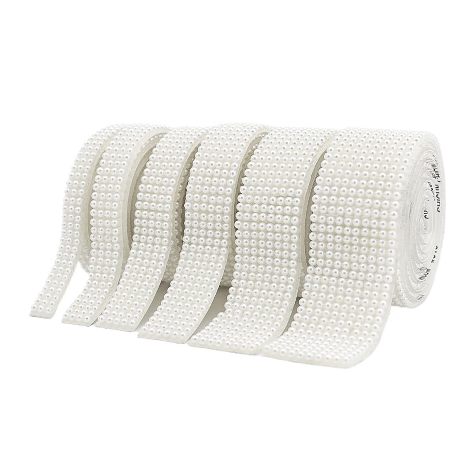 Wstążka samoprzylepna ze sztucznej perły w kolorze białym | Biała szerokość 9-30 mm, 10 jardów, rękodzieło DIY, ślub, opakowanie na prezent, album z wycinkami(12mm Width)