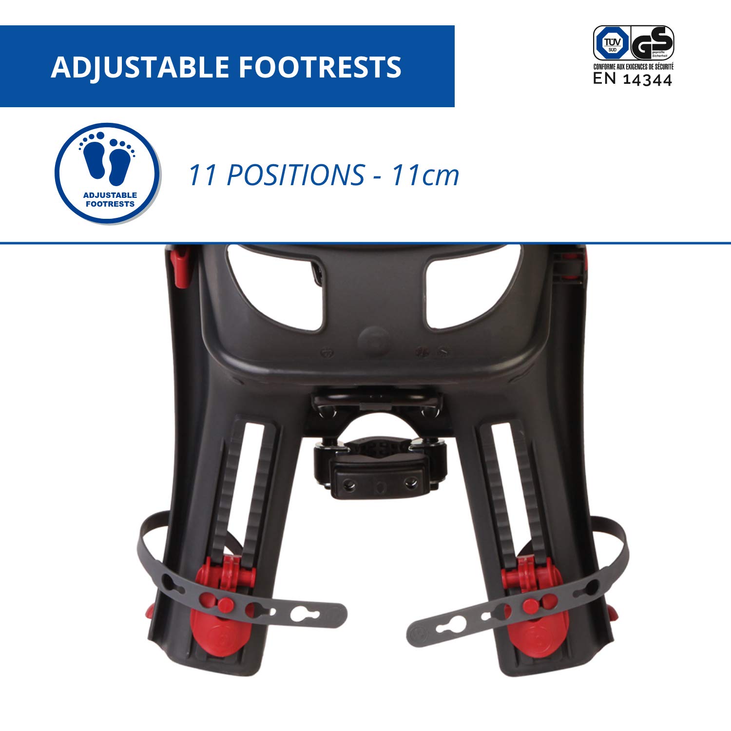 b bellelli Tatoo Plus - Seggiolino Bici Anteriore - Attacco Handlefix - Si Fissa al Manubrio - dai 9 Mesi ai 3 Anni - Max 15 kg - Colore Dark Grey