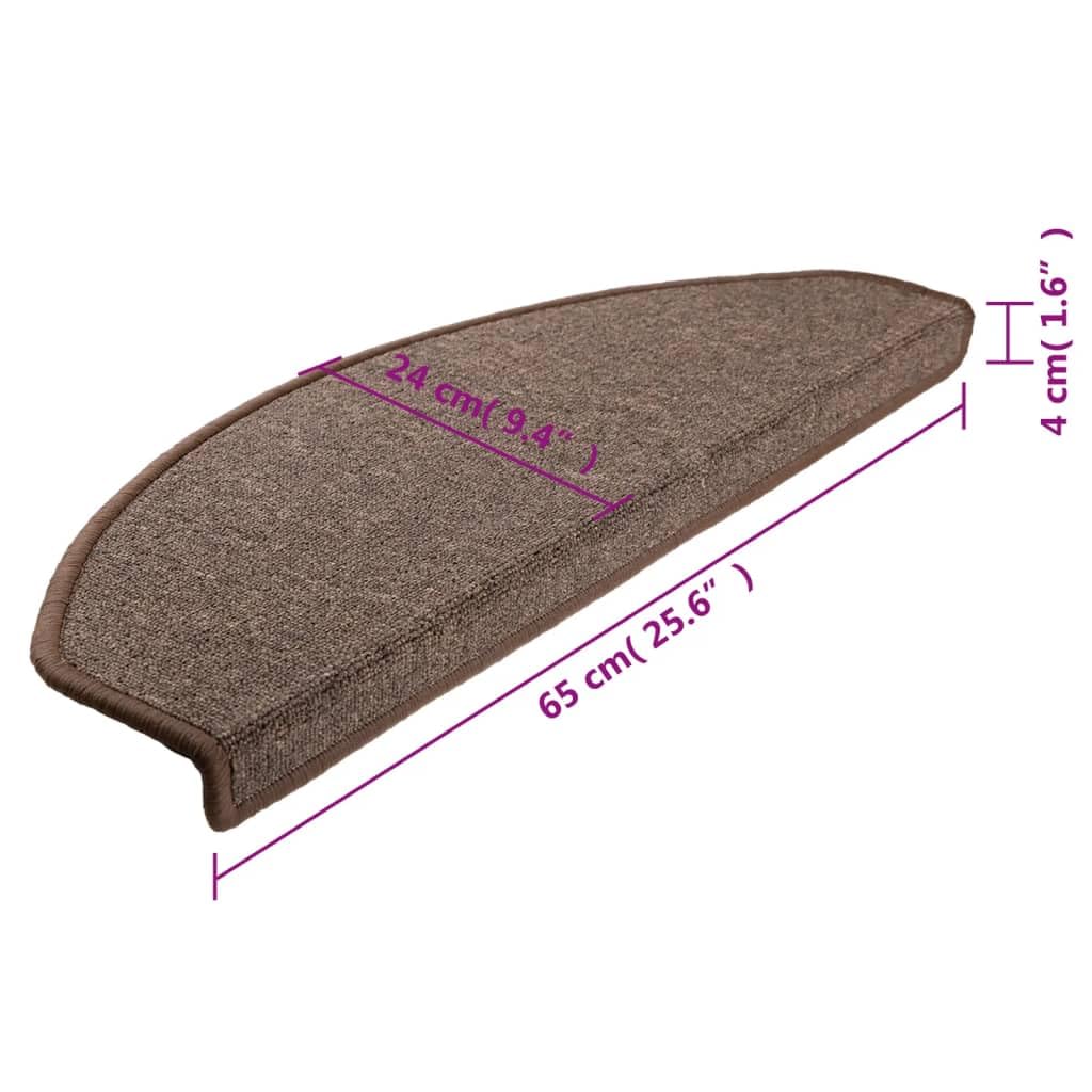 vidaXL Stufenmatten 10 STK. 65x24x4 cm Kaffeebraun Halbrund Groß