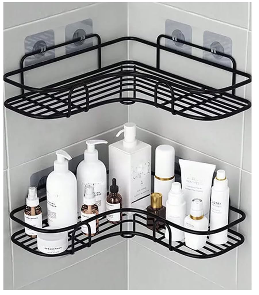 1pc Bathroom Shelf Shower Caddy Rack Bathroom Kitchen Storage Rack Punch-free